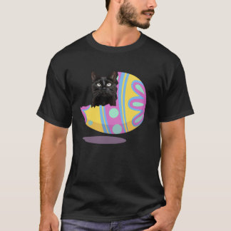 Camiseta Ovo de Páscoa de Gato Preto Engraçado Feliz Dia de