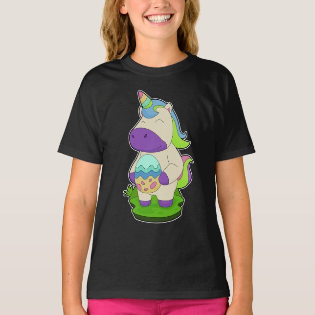 Camiseta Ovo de Páscoa de Páscoa Unicorn (Frente)