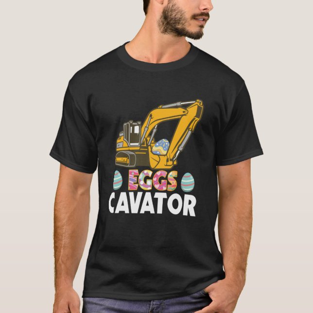 Camiseta Ovo de Páscoa do Caminhão de Construção do Eggscav (Frente)