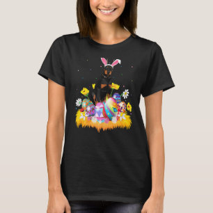 Camiseta Ovo de Páscoa Doberman Cachorro Domingo de Páscoa