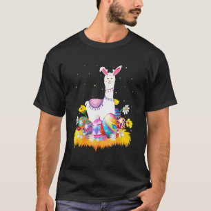 Camiseta Ovo de Páscoa Engraçado Lhama Fofa Domingo de Pásc
