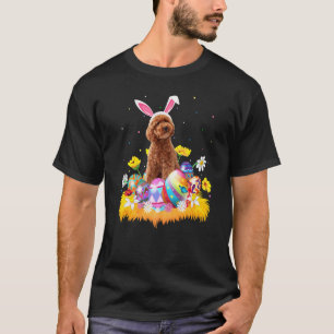 Camiseta Ovo de Páscoa Engraçado Poodle Cachorro Domingo de