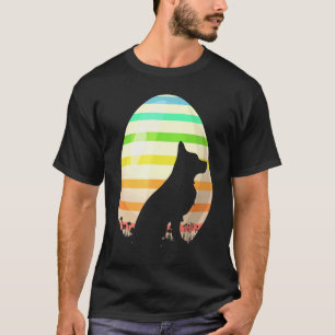 Camiseta Ovo de Páscoa Estilo Vintage Cachorro Pastor Alemã