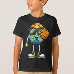 Camiseta Ovo De Páscoa Jogando Bysketbyll Esporte Meninos