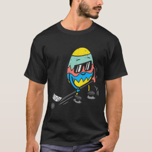 Camiseta Ovo de Páscoa Jogando Hóquei no Gelo Esportes Boni
