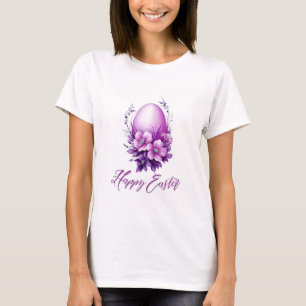 Camiseta Ovo de Páscoa Rosa brilhante