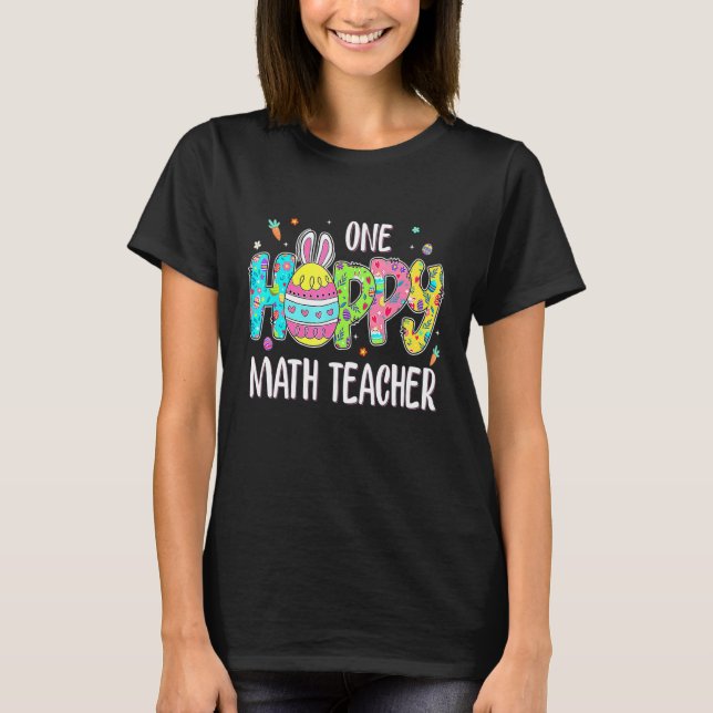 Camiseta Ovo de Páscoa Um Dia de Páscoa do Professor de Mat (Frente)