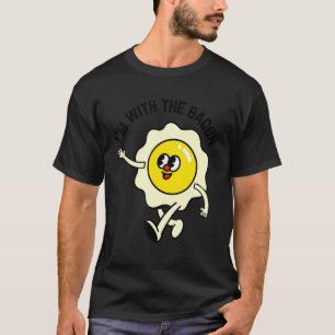 Camiseta Ovo do dia dos namorados Estou com o bacon amante 