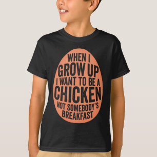 Camiseta Ovo Engraçado Eu Quero Ser Uma Galinha' Planta Sed