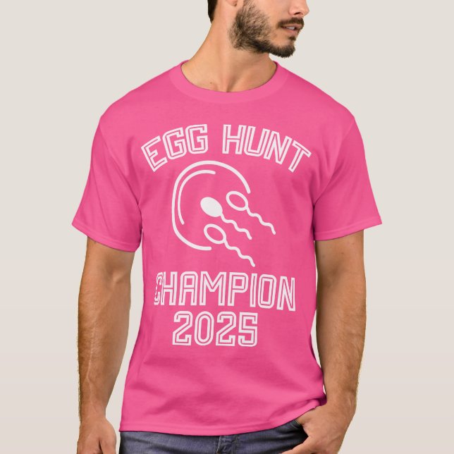 Camiseta Ovo Hunt Champion 2025 Engraçado Pai Pregna (Frente)