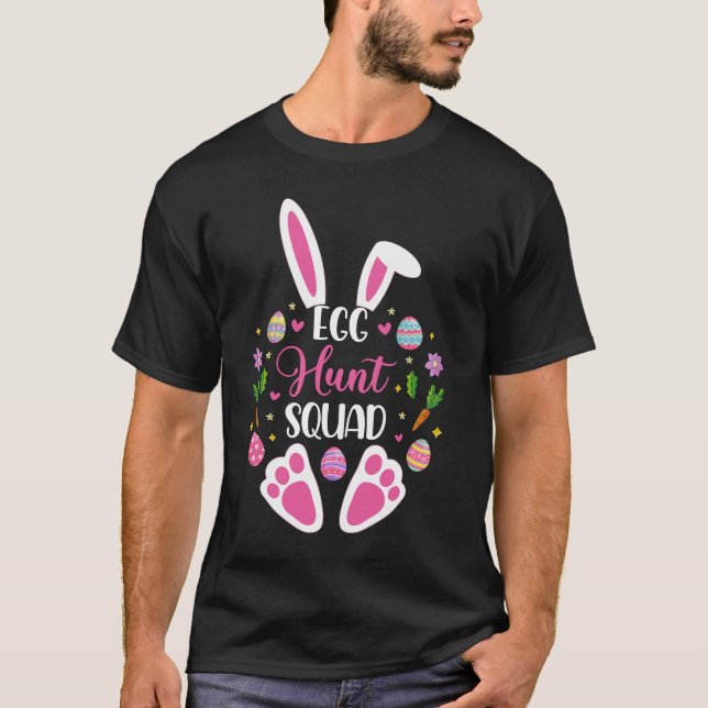Camiseta Ovo Hunt Squad Caça Estação Engraçada Páscoa Dia H (Frente)