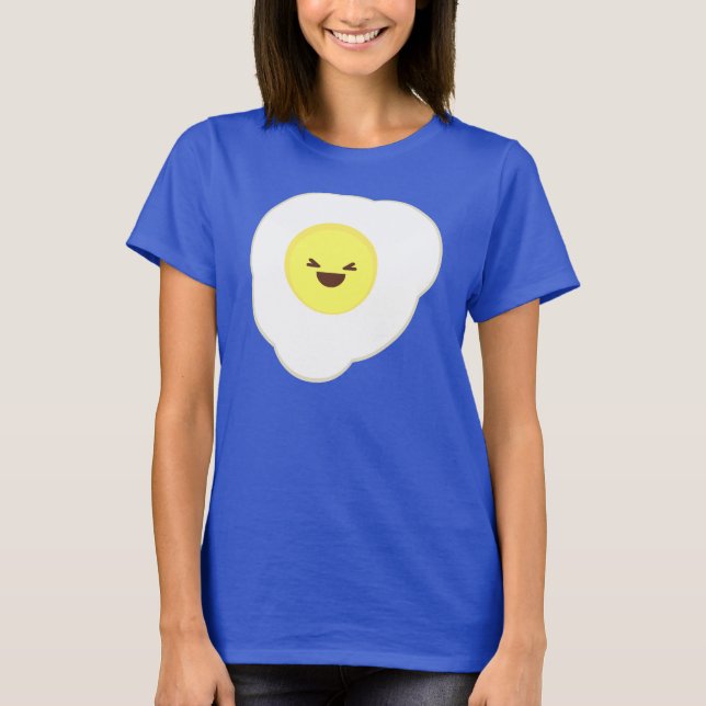Camiseta ovo kawaii ensolarado para cima (Frente)