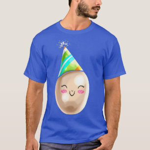 Camiseta Ovo Pintado Engraçado Com Cone De Chapéu De Festa 