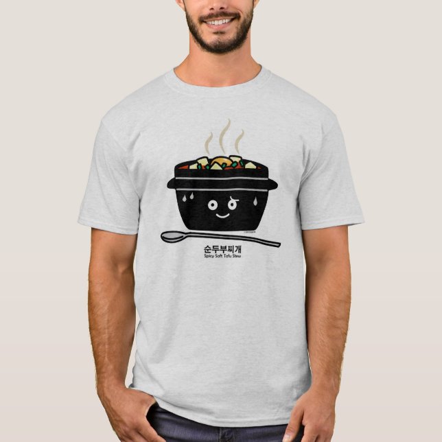 Camiseta Ovo quente dos jjigae macios picantes coreanos da (Frente)