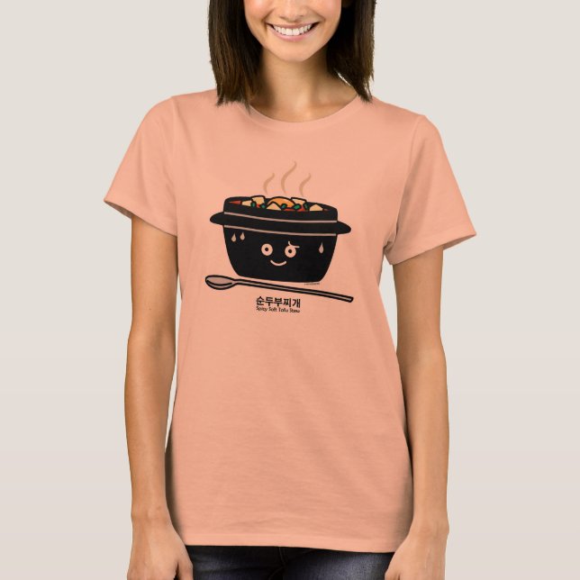 Camiseta Ovo quente dos jjigae macios picantes coreanos da (Frente)