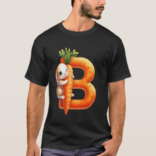 Camiseta Ovos alfabeto Páscoa ABCs Cenoura Letra B para Cri