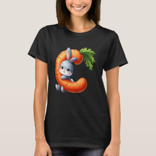 Camiseta Ovos alfabeto Páscoa ABCs Cenoura Letra C para Cri