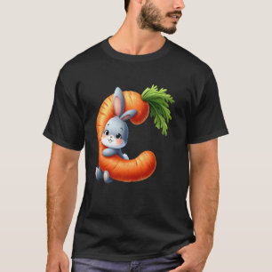 Camiseta Ovos alfabeto Páscoa ABCs Cenoura Letra C para Cri