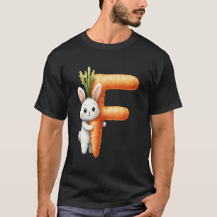Camiseta Ovos alfabeto Páscoa ABCs Cenoura Letra F para Cri