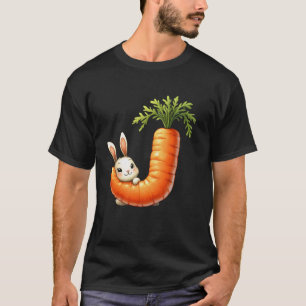 Camiseta Ovos alfabeto Páscoa ABCs Cenoura Letra J para Cri