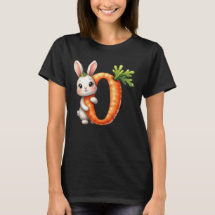 Camiseta Ovos alfabeto Páscoa ABCs Cenoura Letra O para Cri