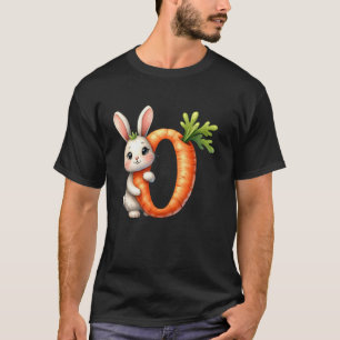 Camiseta Ovos alfabeto Páscoa ABCs Cenoura Letra O para Cri