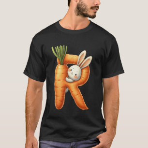Camiseta Ovos alfabeto Páscoa ABCs Cenoura Letra R para Cri