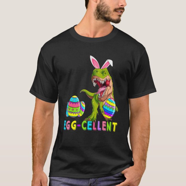 Camiseta Ovos Celulares Cellent Hunter Dinossaur Bunny rex (Frente)