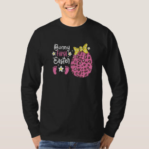 Camiseta Ovos Coelhinhos Dia da Páscoa Leopardo Gravidez Bu