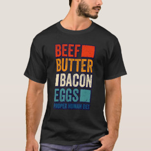 Camiseta Ovos de Bacon de Carne de Bovino e de Alimentação