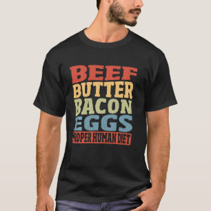 Camiseta Ovos De Bacon De Manteiga De Carne Humana Adequada