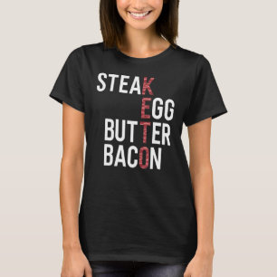 Camiseta Ovos de bife Manteiga Bacon Keto Diet Ketogênico