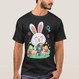 Camiseta Ovos de Coelhinho da Páscoa Quebra-Cabeça Conscien