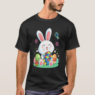 Camiseta Ovos de Coelho de Páscoa Puzzle Conscientização do