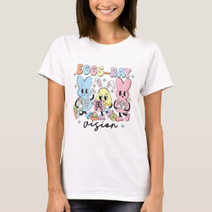 Camiseta Ovos de Coelho Fofo Retro Visão de Raio Enfermeira