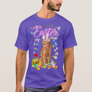 Camiseta Ovos de Felz pascoa de Gato Bunny Abyssinian