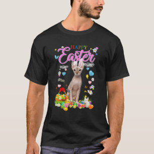 Camiseta Ovos de Felz pascoa de Gato Bunny Sphynx