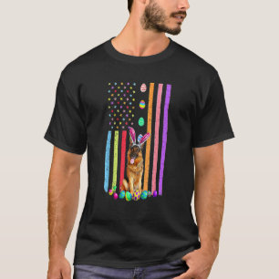 Camiseta Ovos de Páscoa americanos Bandeira Cão Pastor Alem