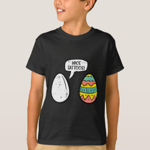Camiseta Ovos de Páscoa Bonitas Tatuagens Engraçadas Caçand