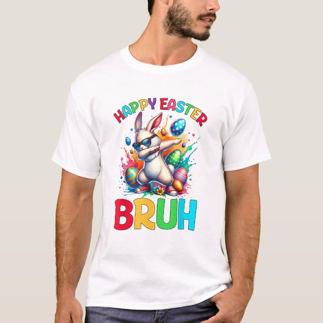 Camiseta Ovos de Páscoa Bruh Adolescentes Meninos Crianças  (Frente)