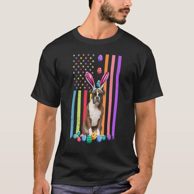Camiseta Ovos de Páscoa - Cão-de-Bandeira Americano (Frente)