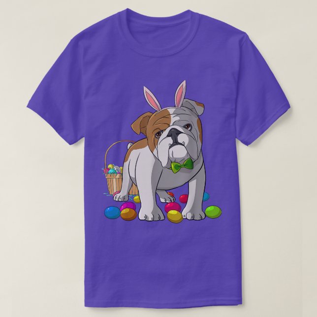 Camiseta Ovos de Páscoa Cão-de-Obra Inglês  (Frente do Design)