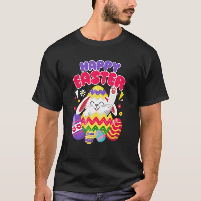 Camiseta Ovos de Páscoa de Coelho felz pascoa (Frente)
