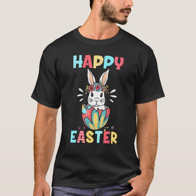 Camiseta Ovos de Páscoa de Coelho felz pascoa 1 (Frente)
