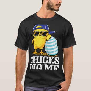 Camiseta Ovos de Páscoa Dig Me Cool Frango Óculos de Sol Ho