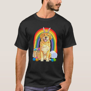 Camiseta Ovos de Páscoa do Cachorro do Coelho Retriever Dou