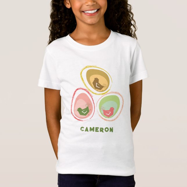 Camiseta Ovos de Páscoa Doces e Elegantes com Tons Pastéis (Frente)