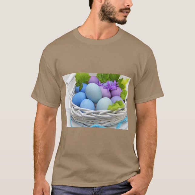 Camiseta Ovos de Páscoa Encantadores na Alegria da Cesta (Frente)