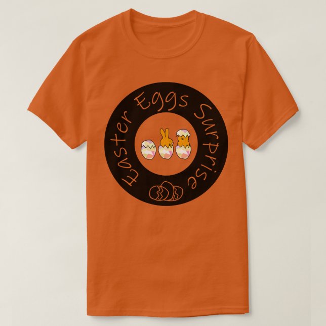 Camiseta Ovos de Páscoa Engraçados Surpresa Coelho Coelho (Frente do Design)
