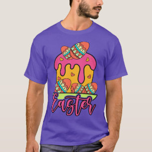 Camiseta Ovos de Páscoa Felz pascoa de bolo de chocolate